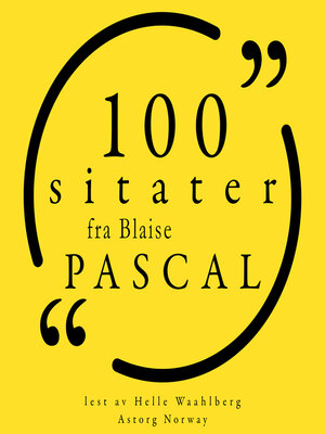 cover image of 100 sitater fra Blaise Pascal